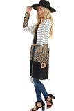Plaid Colorblock Striped Cardigan