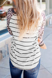 Striped Leopard Raglan Top