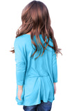 Turquoise Long Sleeve Crisscross Top for Girls