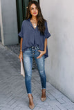 Short Sleeve Button Solid Shirt