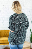 Chloe Animal Print V-neck Rolled Sleeve Tunic Top