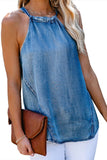 Halter Neck Denim Tank Top