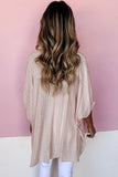 Pink Button Front Dolman Sleeves Shirt