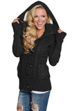 Long Sleeve Button-up Hooded Cardigans