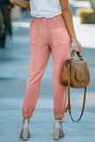 Casual Pocketed Elastic Waist Joggers