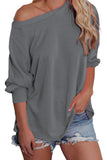 Plain Relaxed Fit Crew Neck Pullover Sweatshirt