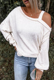 Asymmetric Dew Shoulder Long Sleeve Top