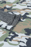Camouflage Sequins Back Drawstring Hoodie