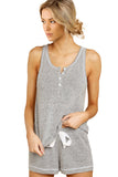 Multicolor Tie-dye Knit Sleeveless Shorts Pajamas Set