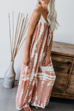 Spaghetti Strap Tie Dye Baggy Long Pants Romper