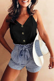 Spaghetti Strap Buttoned Tank Top