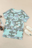Camo Print Pocketed T-shirt Mini Dress