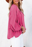 Rose Split V Neck Dolman Top