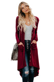 Selected Button Pocketed High Low Cardigan