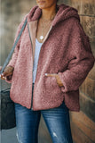 Zip Up Sherpa Hooded Coat with Pocket