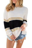 Colorblock Drop Shoulder Knitted Pullover Sweater