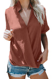Rusty Crepe Drape Blouse