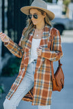 Vintage Plaid Lapel Collar Long Blazer