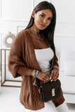 Buttons Front Textured Knit Cardigan