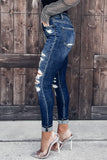 Distressed Skinny Jeans with Slits