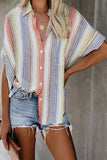 Happier With You Striped Button Top