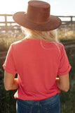 Red WILD WEST RODEO Letter Western Pattern Print Graphic T Shirt