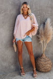 Feather Balloon Sleeve Pullover Top