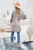 Striped Balloon Sleeve Cardigan