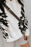 White Tie Dye Hooded Sweatshirt with Kangaroo Pocket