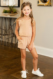 Salmon Ruffled Sleeveless Kids' Romper