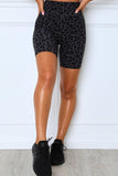 Charcoal Leopard Print Sports Bra Shorts Set