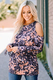 Leopard Cold Shoulder Long Sleeve Top