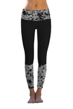 Navy Floral Printed Details Leggings Yoga Pants