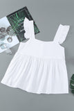 Khaki Flutter Shoulder Babydoll Top