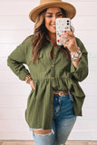 Green Snap Up Babydoll Shirt