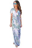 Tropical Printed Wrap Maxi Dress