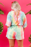 Multicolor Tie Dye Plus Size Romper