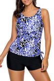 ish Dewdrop Print Blouson Tankini Swimsuit