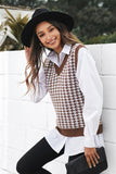 V Neck Argyle Plaid Knitted Sweater Vest
