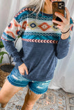 Aztec Geometric Western Cowgirl Sweatshirt