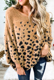 Print Drop Shoulder Loose Knitted Sweater