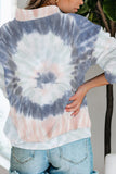 Cotton Tie-dye Mock Neck Zip Sweatshirt