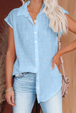 Turn-down Collar Button Front Tank