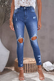 Ripped Distressed High Waist Skinny Jeans