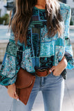 Multicolor Bohemian Floral Print Patchwork Top