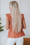 Floral Print Smocked Flounce Sleeveless Top