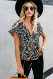 V-neck Short Sleeve Fashion Print Fantasy Fluttering Blouse