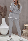 Snap Buttons Lacy Hoodie and Sweatpants Lounge Set