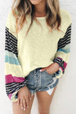 Striped Colorblock Long Sleeve Knit Top