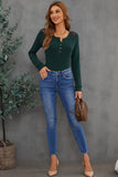 Lace Back Buttoned Henley Top